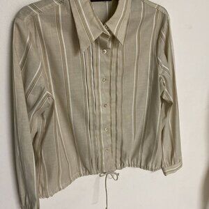 Haberdashery by Personal Long Sleeve Women's Blouse Size 13 w Stripe Button Down